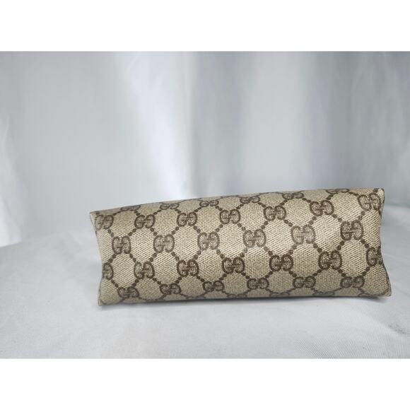 Gucci GG Monogram Supreme Crossbody Bag Brown Leather Trim Vintage - Picture 8 of 16